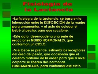 Fisiología de la Lactancia