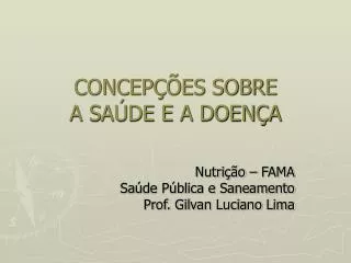 concep es sobre a sa de e a doen a