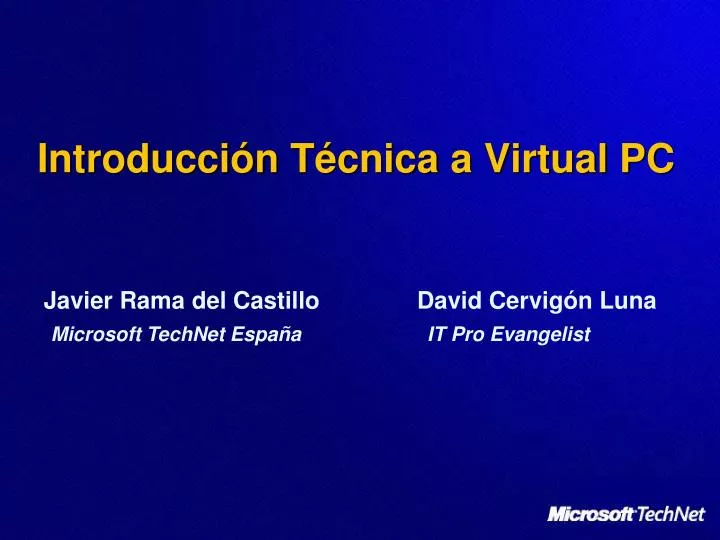 introducci n t cnica a virtual pc