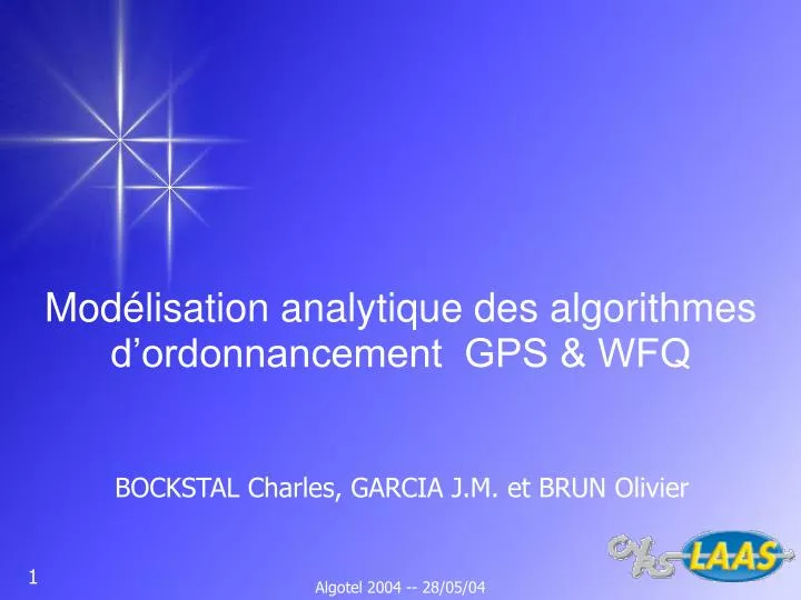 mod lisation analytique des algorithmes d ordonnancement gps wfq