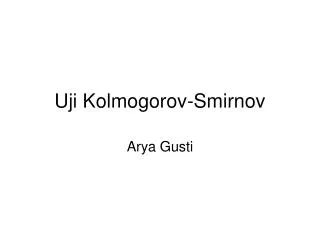 Uji Kolmogorov-Smirnov