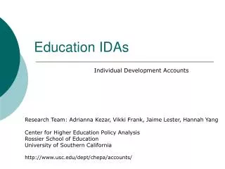 Education IDAs