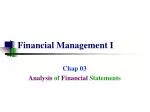 Financial Management I - slide 1