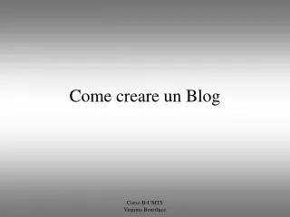 Come creare un Blog