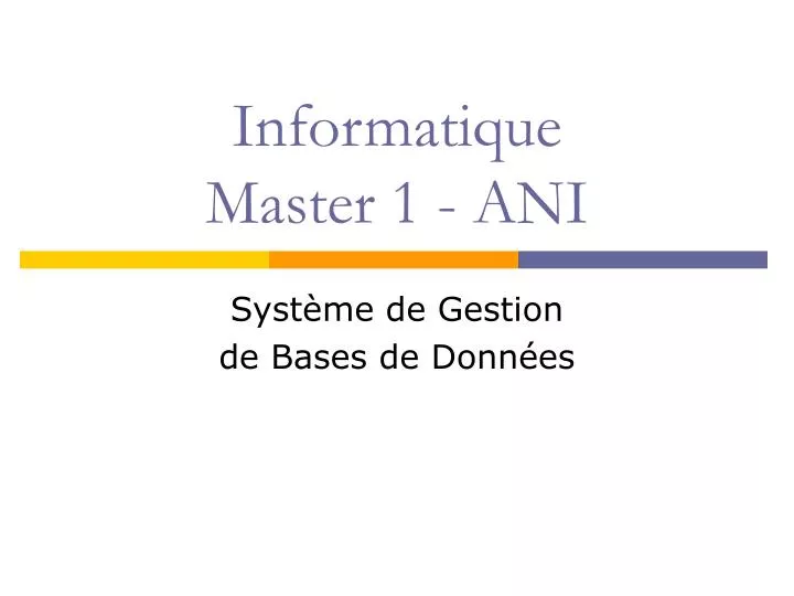 informatique master 1 ani