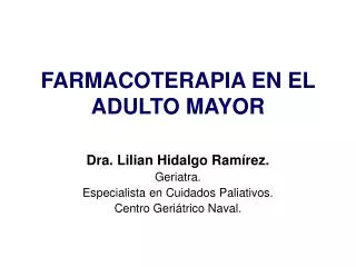 farmacoterapia en el adulto mayor