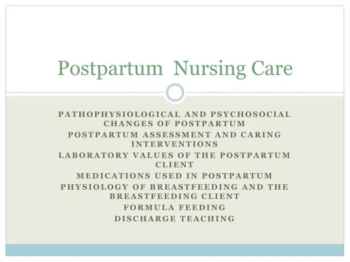 PPT - Postpartum Nursing Care PowerPoint Presentation, free