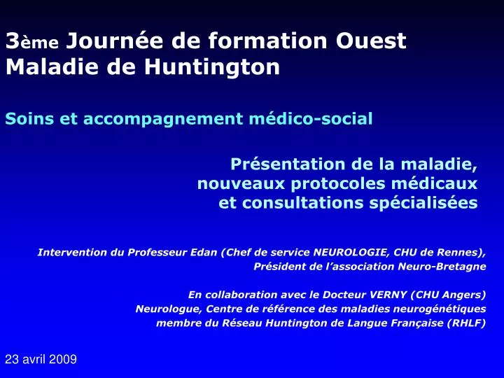 3 me journ e de formation ouest maladie de huntington soins et accompagnement m dico social