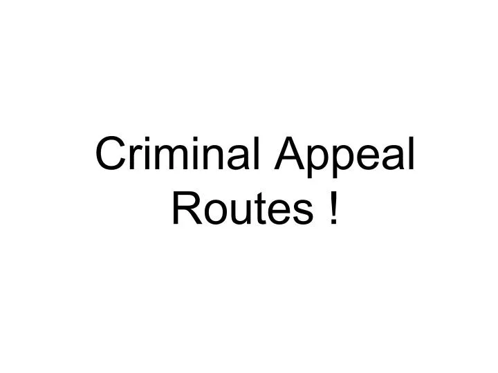 criminal appeal routes