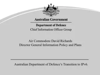 australian department of defence s transition to ipv6