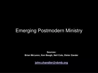 emerging postmodern ministry