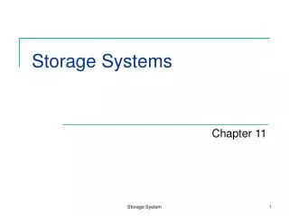 Storage Systems