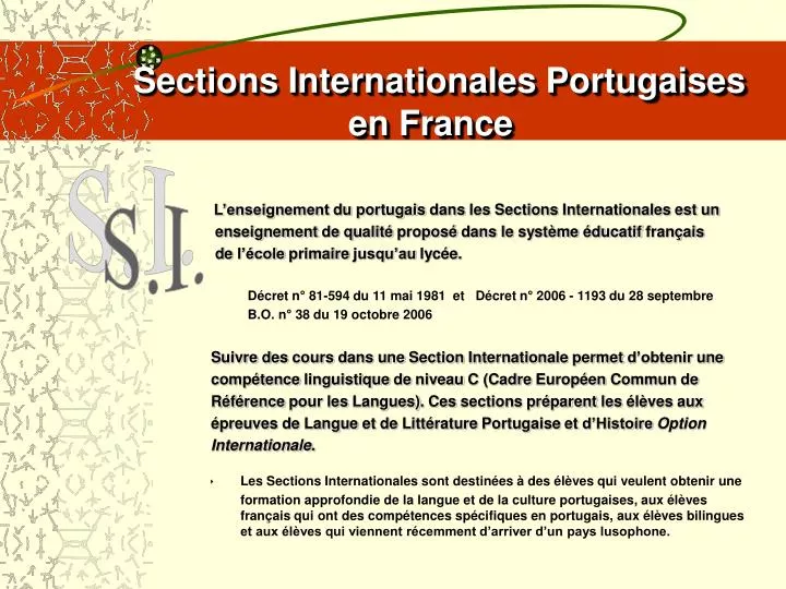 sections internationales portugaises en france
