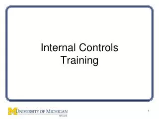 Internal Controls Training