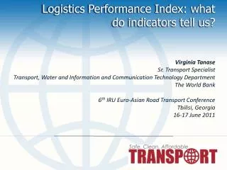 Logistics Performance Index: what do indicators tell us?
