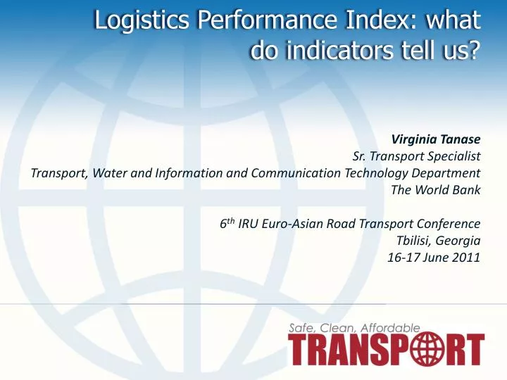 logistics performance index what do indicators tell us