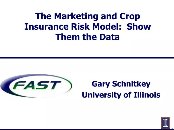 the marketing and crop insurance risk model show them the data
