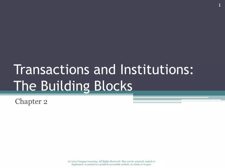 transactions and institutions the building blocks