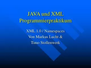 java und xml programmierpraktikum