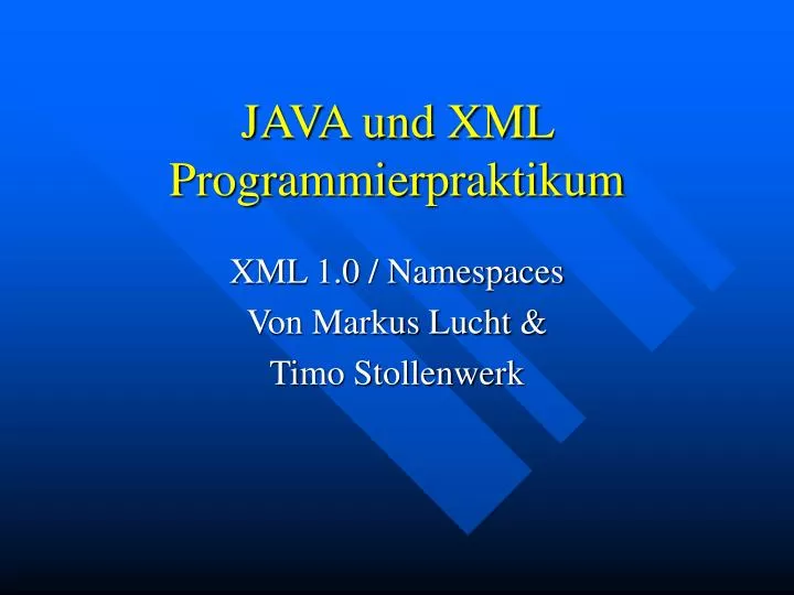 java und xml programmierpraktikum