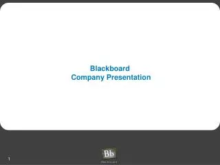 Blackboard Company Presentation