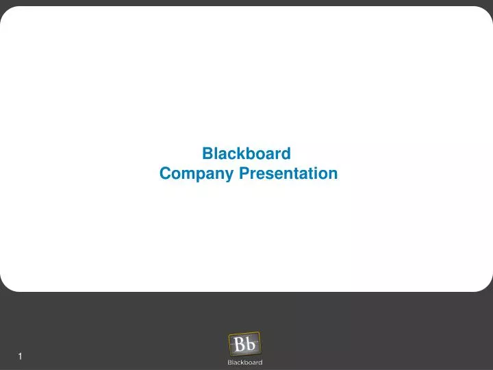 blackboard company presentation
