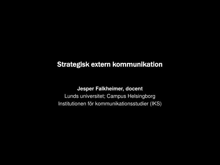 strategisk extern kommunikation