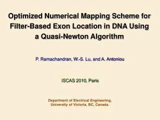 Optimized Numerical Mapping Scheme for Filter-Based Exon Location in DNA Using a Quasi-Newton Algorithm