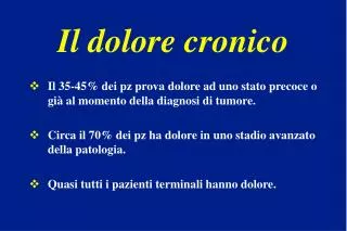 il dolore cronico