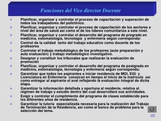 Funciones del Vice director Docente