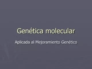 Genética molecular