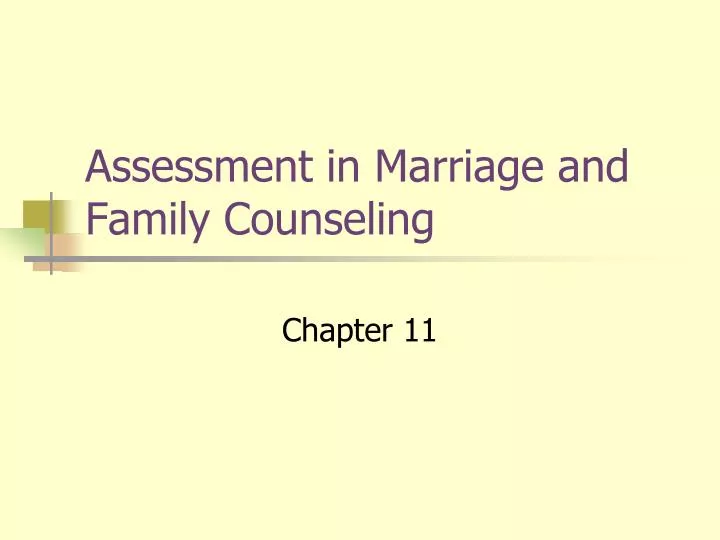 assessment in marriage and family counseling