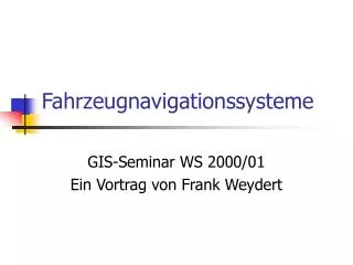 fahrzeugnavigationssysteme