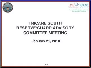 TRICARE SOUTH RESERVE/GUARD ADVISORY COMMITTEE MEETING