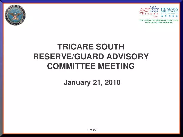 tricare south reserve guard advisory committee meeting