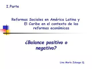 Reformas Sociales en América Latina y El Caribe en el contexto de las reformas económicas