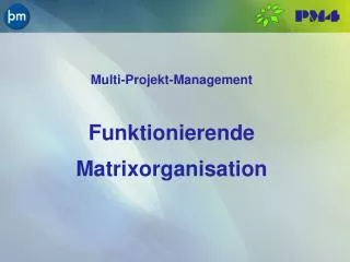 Multi- Projekt -Management Funktionierende Matrixorganisation
