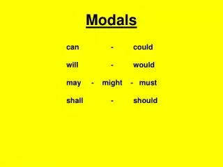 Modals