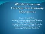 Blended Learning Creating New Learning Experiences - slide 1
