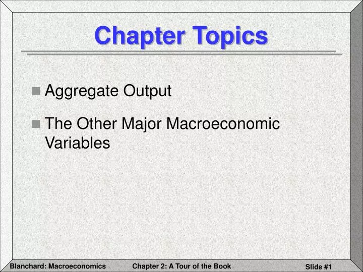 chapter topics