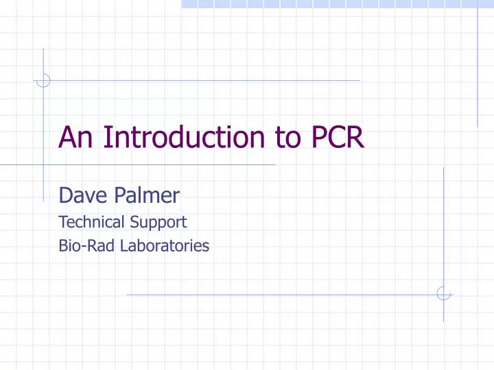 an introduction to pcr