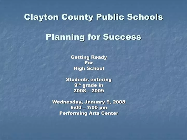 clayton county public schools planning for success