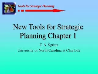 New Tools for Strategic Planning Chapter 1