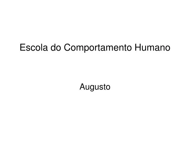 escola do comportamento humano