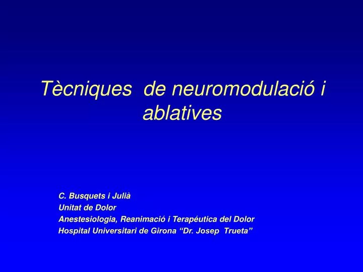 t cniques de neuromodulaci i ablatives