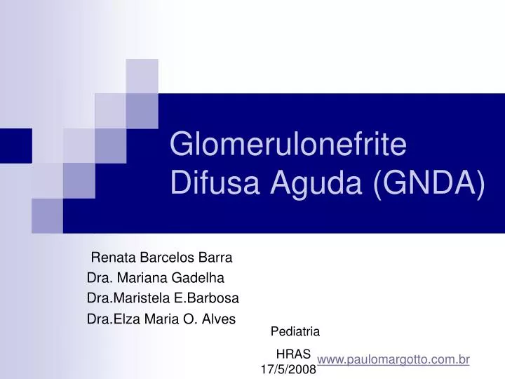 glomerulonefrite difusa aguda gnda