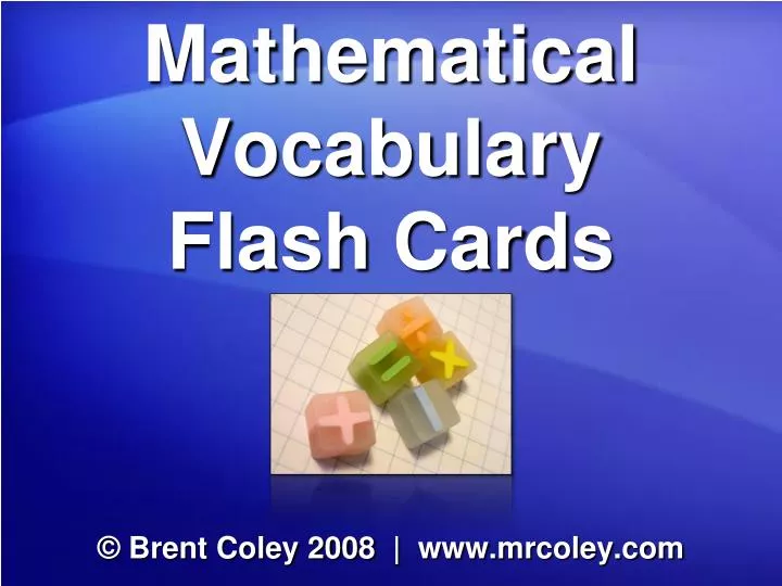 mathematical vocabulary flash cards