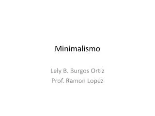 Minimalismo