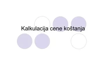 Kalkulacija cene koštanja