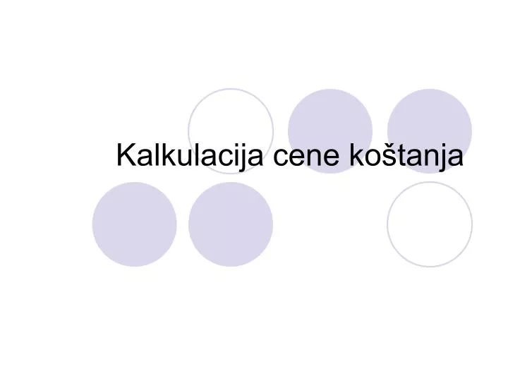 kalkulacija cene ko tanja